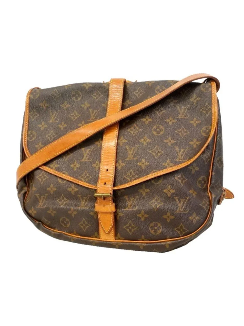 Louis Vuitton Shoulder Bag Monogram Saumur 35 Brown